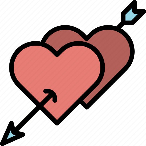 Valentineday, filledoutline, arrow, love, heart, valentine, cupid icon - Download on Iconfinder