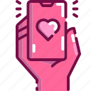 cellphone, chat, heart, love, message, mobile, valentine