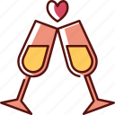 champagne, drink, alcohol, wine, glass, celebration, valentine