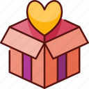 gift, present, box, celebration, love, surprise, valentine