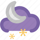 cloud, moon, night, night moon, raining, snow, weather