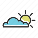 cloud, cloudy, forecast, sun, weather