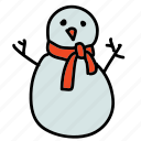 scarf, snow, snowman, weather, winter