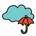 cloud, forecast, rain, umbrella, weather