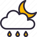 cloud, forecast, night, rain, rainy, weather