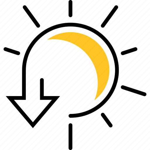 Sun, sunset, weather, down icon - Download on Iconfinder