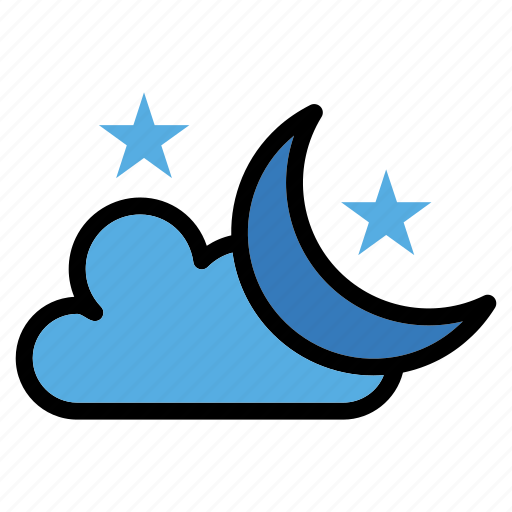 Night, moon, stars, weather, cloud icon - Download on Iconfinder