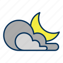 night, weather, cloud, moon