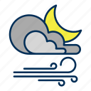 wind, night, moon, cloud, weather