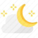 night, cloud, weather, sun, crescent