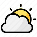 cloudy, cloud, weather, sun