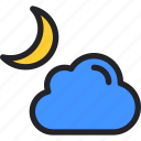 weather, cloud, forecast, night, moon