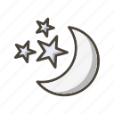 moon, night, moon and stars