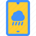 smartphone, weather, cloud, rain, forecast