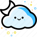 weather, cloud, moon, forecast, night