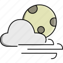 cloud, moon, nature, night, weather, wind, windy