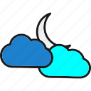 weather, cloud, moon, night