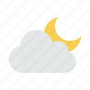 cloudy, night, cloud, clouds, moon, weather