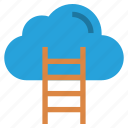 career, cloud, data, ladder, stair, storage, success