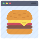 burger, browser, webpage, website, food, fast