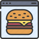 burger, browser, webpage, website, food, fast