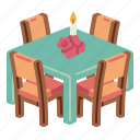 table, cloth, meal, food, restaurant, chair, furniture