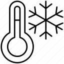 winter, thermometer, temperature, cold, snow