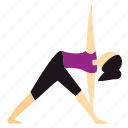 meditation, pose, triangle, yoga