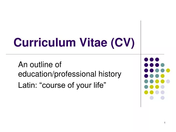 PPT - Curriculum Vitae (CV) PowerPoint Presentation, free download - ID ...