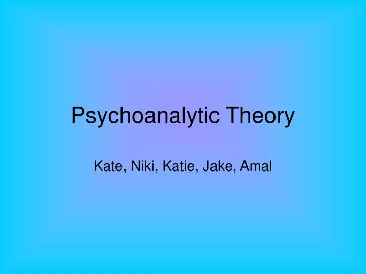 psychoanalytic theory