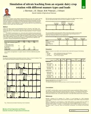 J. Berntsen, J.E. Olesen, B.M. Petersen, J. Eriksen Danish Institute of Agricultural Sciences