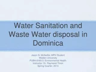 Water Sanitation and Waste Water disposal in Dominica