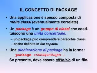 IL CONCETTO DI PACKAGE