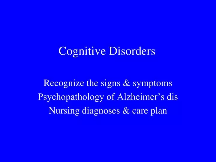 cognitive disorders