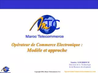 Opérateur de Commerce Electronique : Modèle et approche