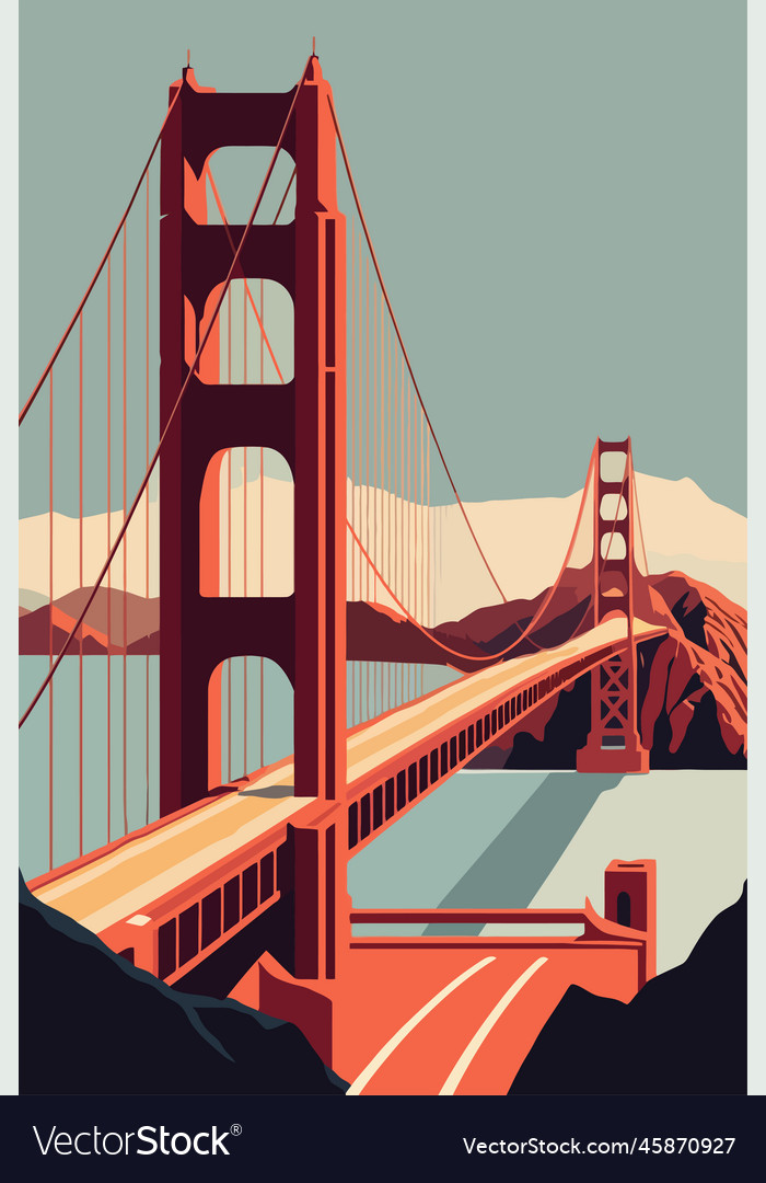 Golden Gate Bridge Illustration