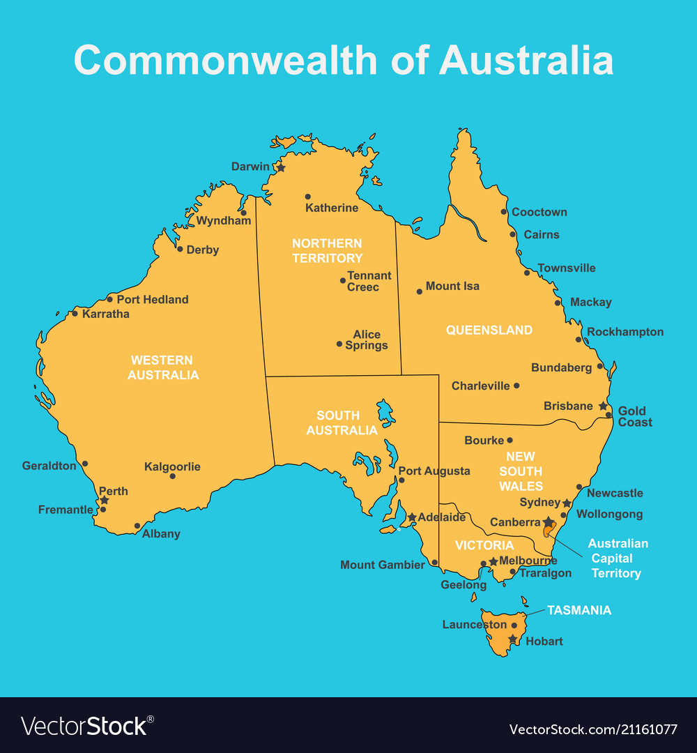 Printable Map Of Australia With States And Capital Cities - Printable ...