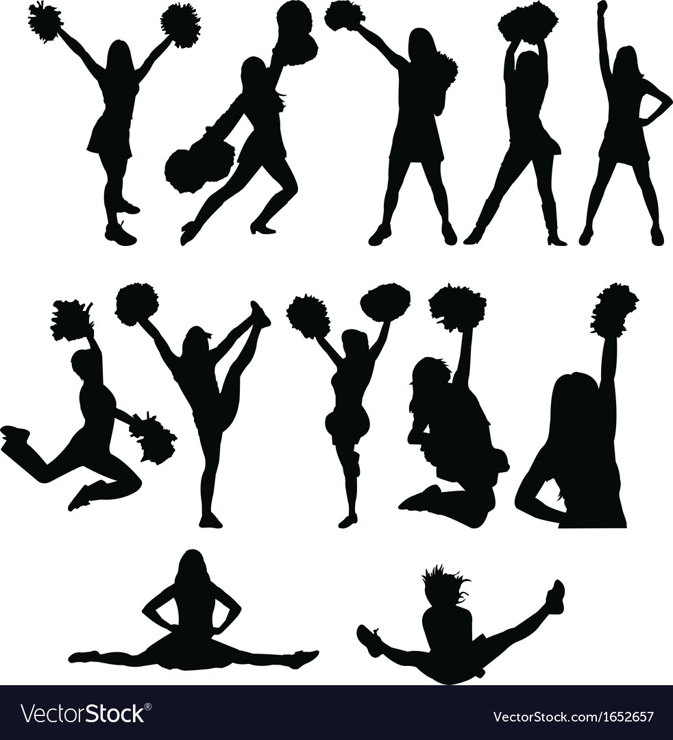 Cheerleading Silhouettes Vector