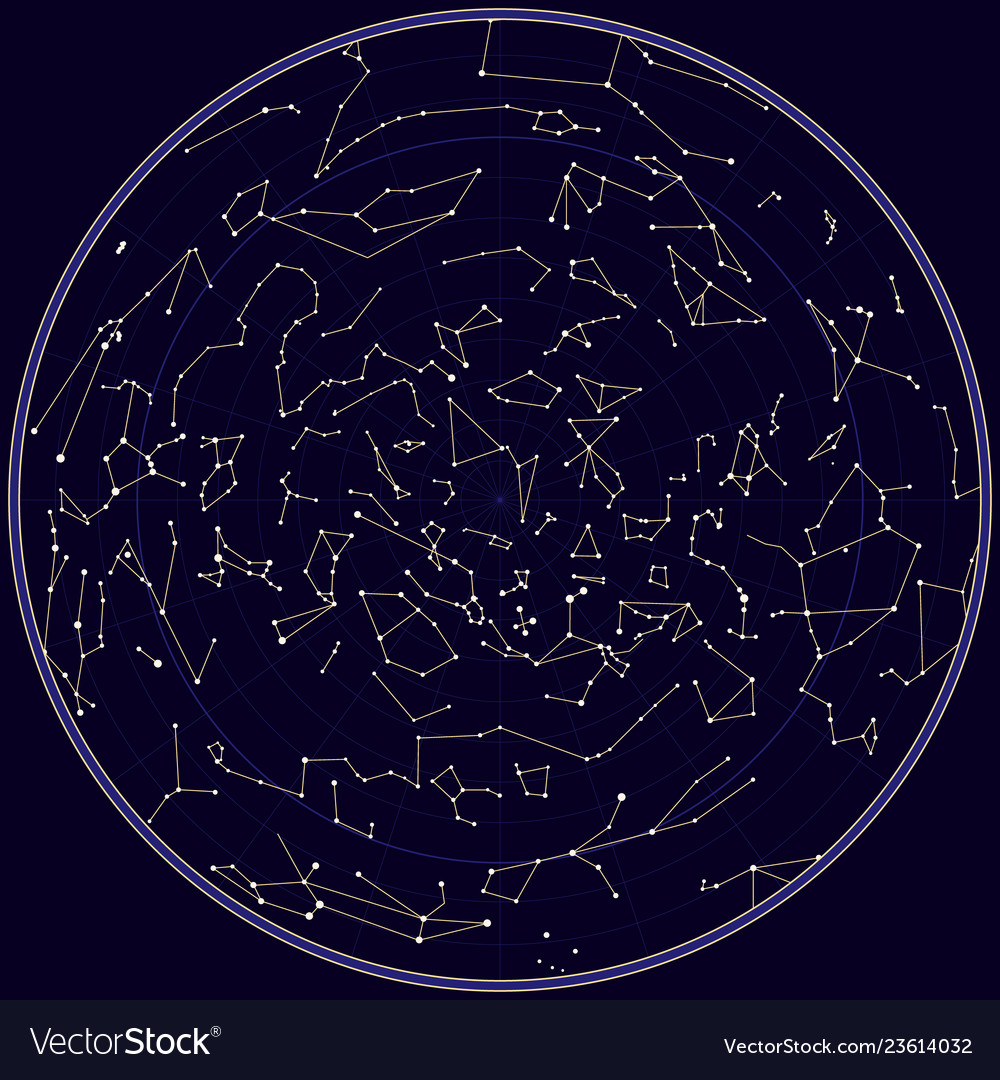 map of the constellations Map Of Norhern Sky With Constellations Royalty Free Vector map of the constellations