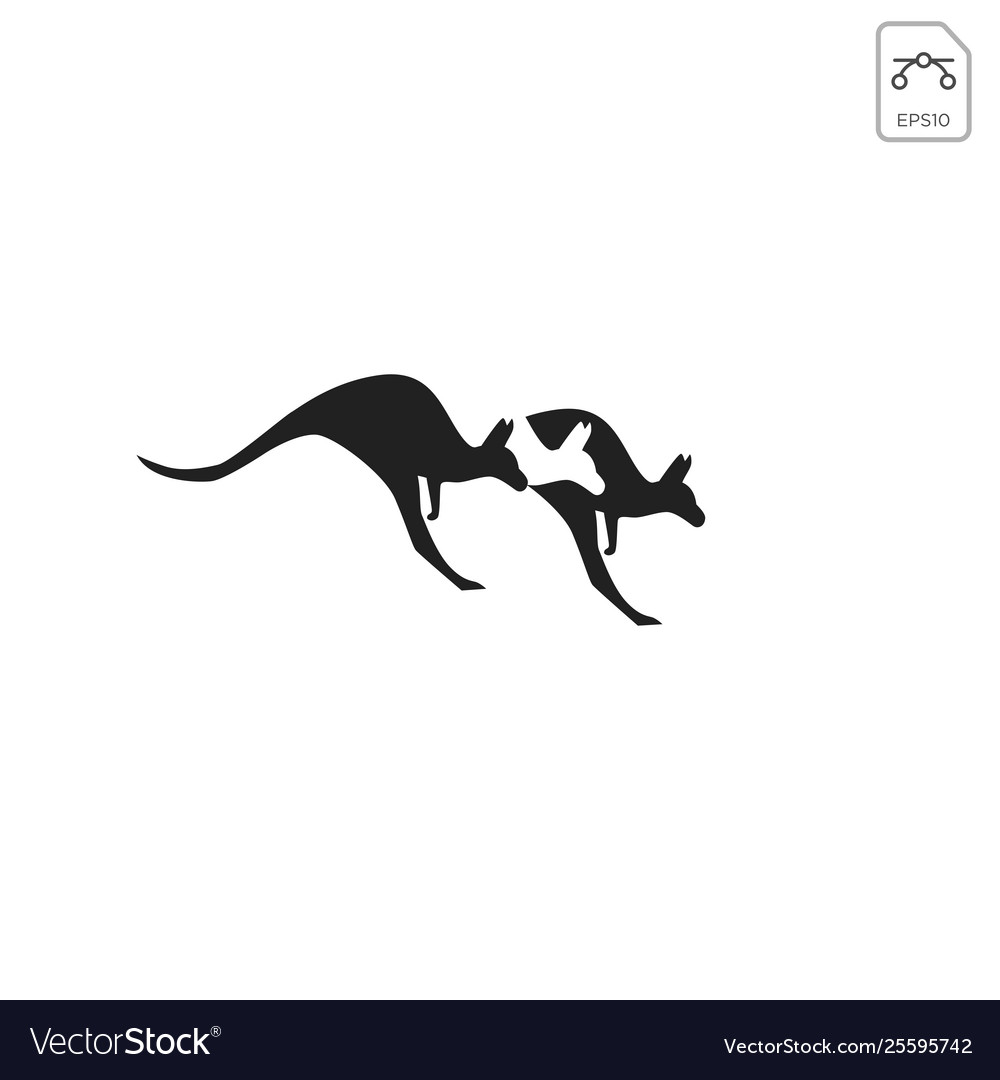 Kangaroo logo design icon element isolated