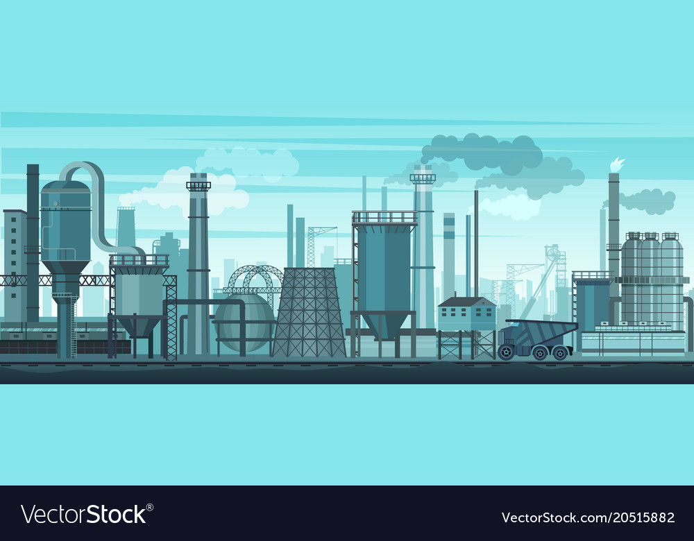 Industrial landscape background industry Vector Image