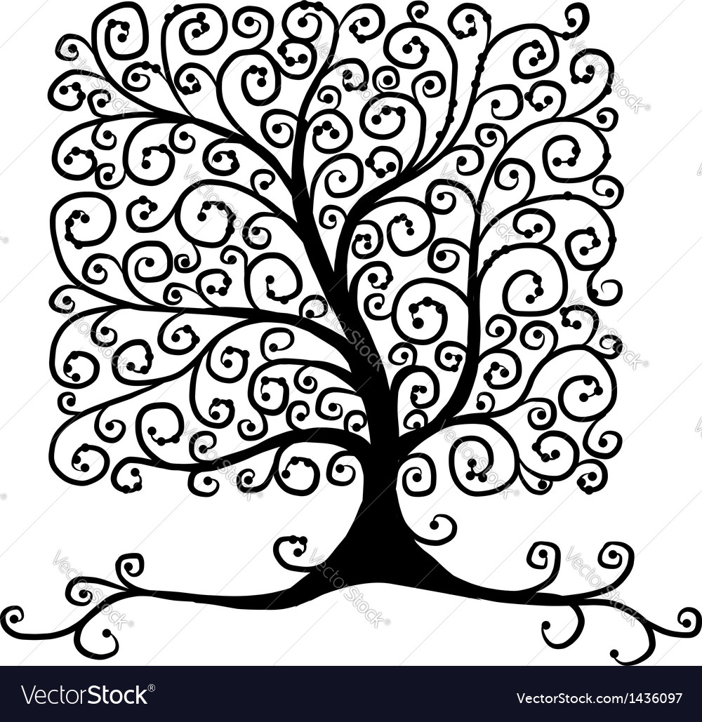 Art tree beautiful for your design Royalty Free Vector Image