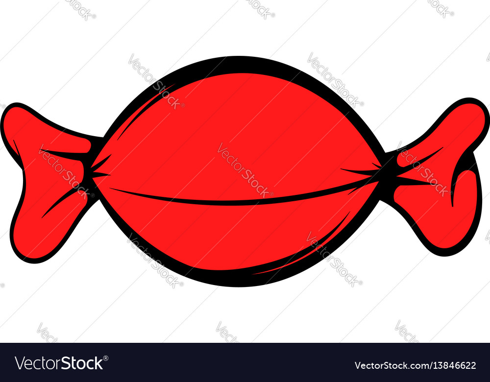 Red candy wrap icon icon cartoon Royalty Free Vector Image