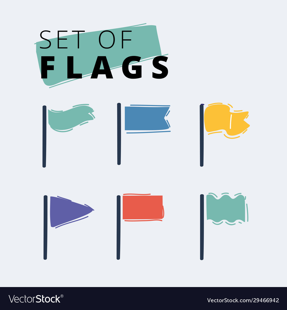 Cartoon waving flags Royalty Free Vector Image