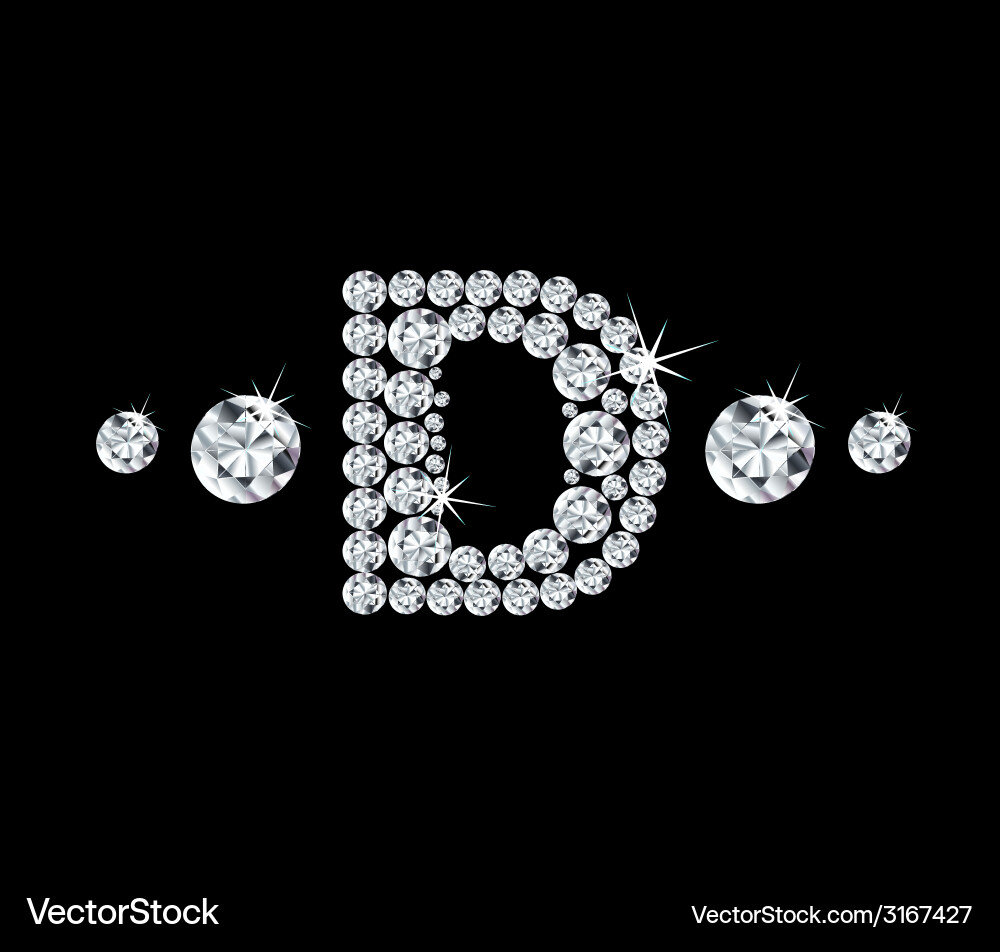 Diamond alphabetic letter d Royalty Free Vector Image