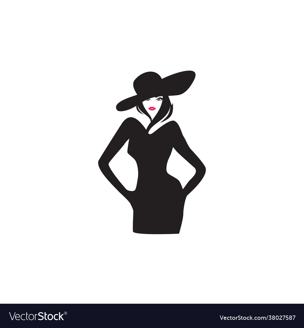 Woman fashion model logo design template Vector Image