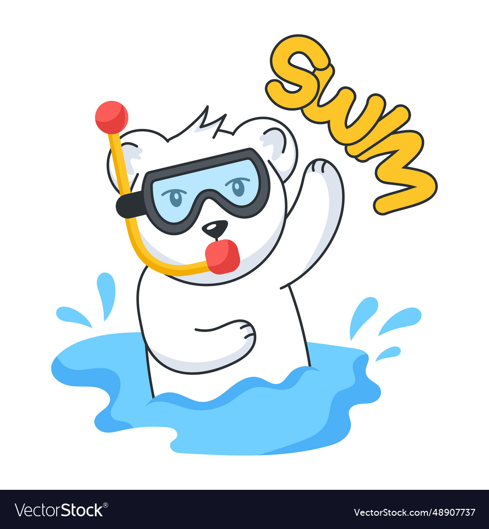 Diving bear Royalty Free Vector Image - VectorStock