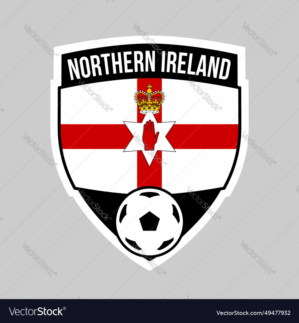 Shield football team badge of northern ireland Vector Image