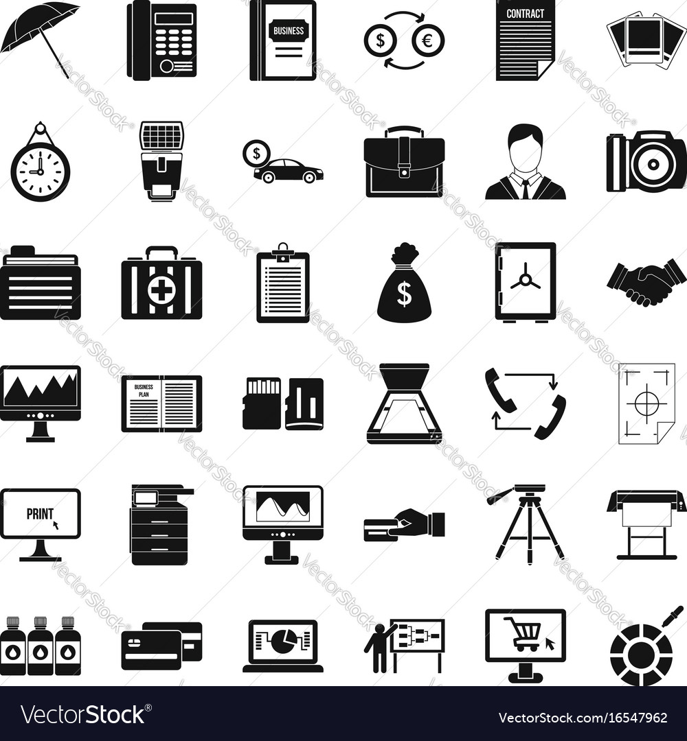 Finance department icons set simple style Vector Image