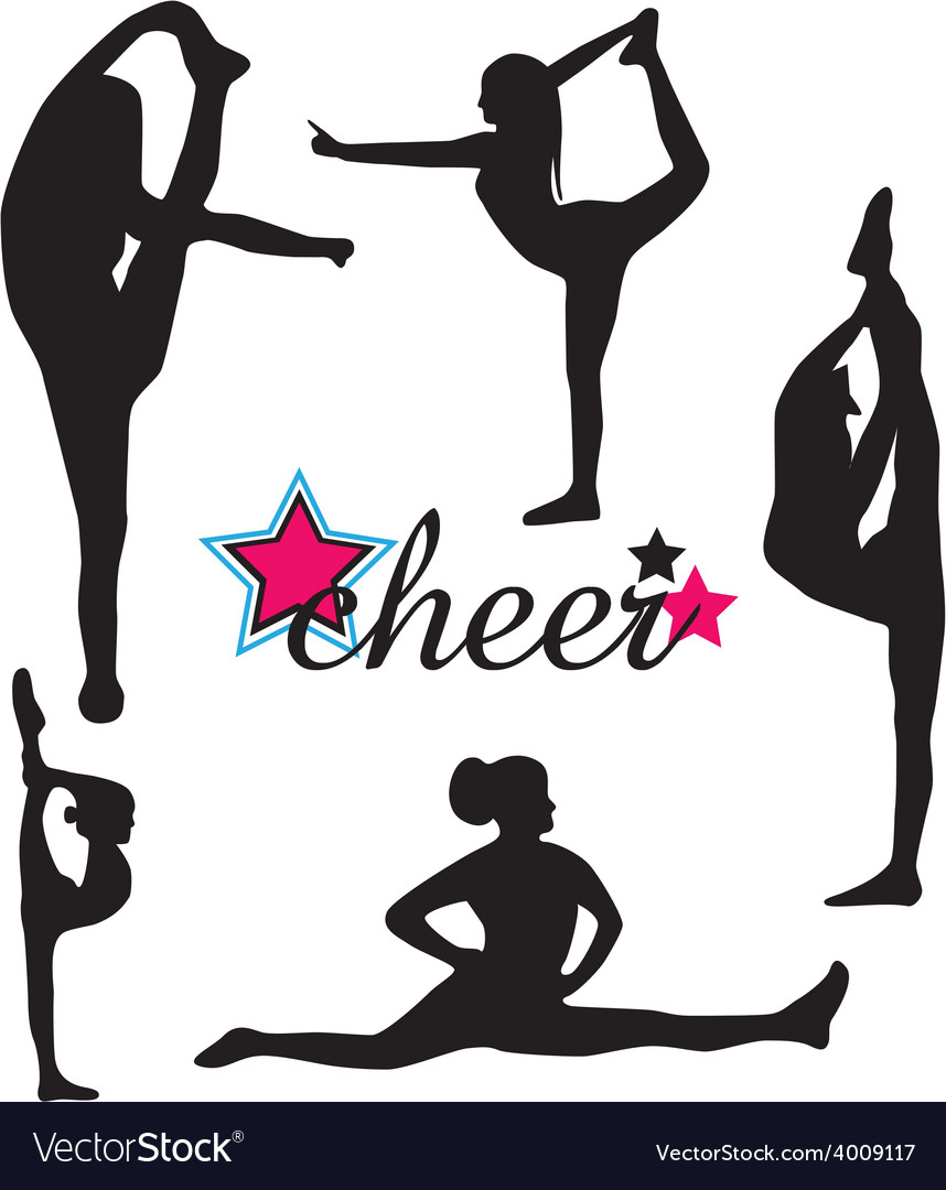 Cheerleading Silhouettes Vector